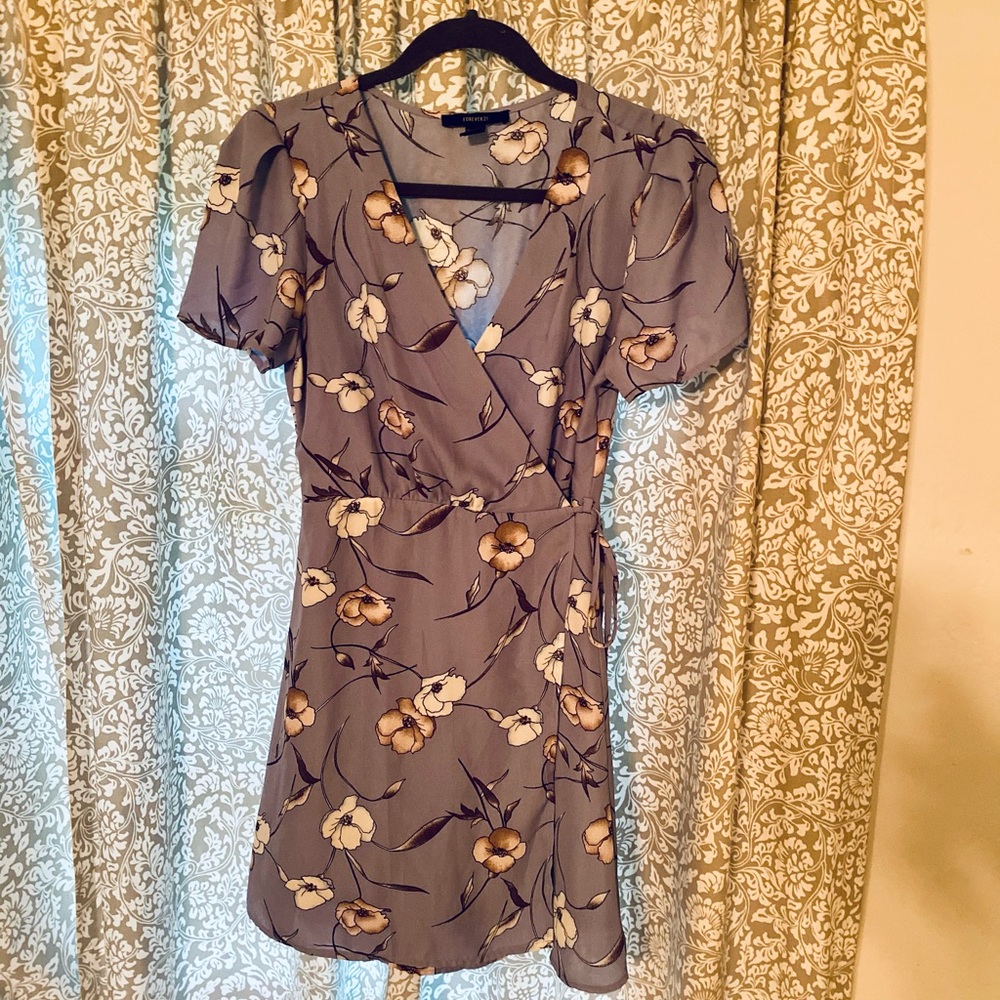 Floral mini wrap dress.
